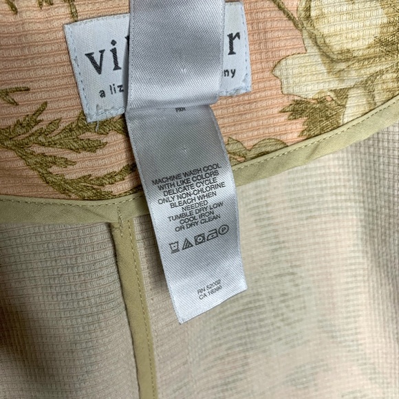 Liz Claiborne Medium Length Pink Floral Jacket - Picture 5 of 5